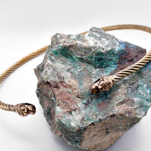 Viking Torques with Dragon Ends - Viking Bronze Choker - Dragon Coil Ring - Viking Jewelry from BELANAS SCHATZKISTE