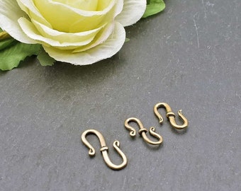 Hooks for chains bronze and silver plated - jewelry hooks for brooch chains - S-hooks for hygiene sets and frippery