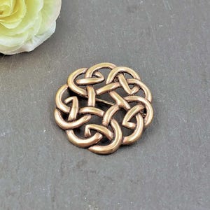 Celtic Round Brooch - Brooch with Celtic Knot Pattern - Bronze Brooch Middle Ages - Medival jewelry
