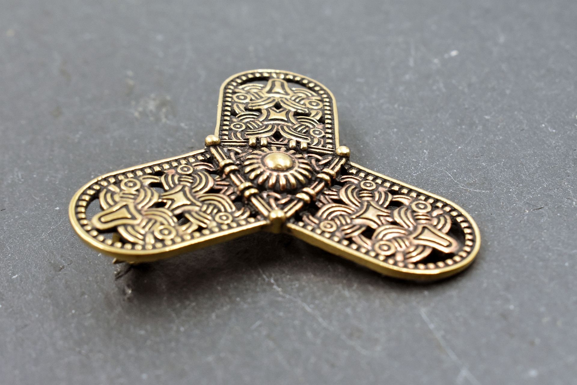 Viking Cloverleaf Brooch, Robe Brooch for the Rus Vikings