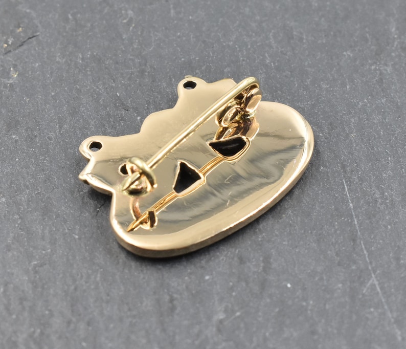 Rückseite der Kleine Wikinger Brosche als Schiff aus Dänemark 2,5 x 2 cm, Drachenboot Fibel, Wikingerschiff Replika