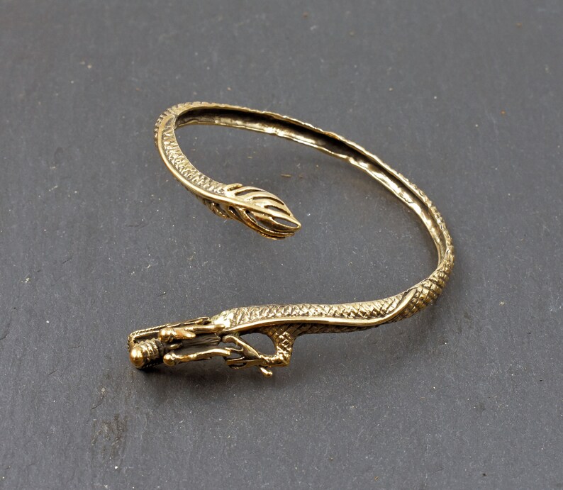 Bracelet With Movable Dragon Head Bronze Bangle Dragon Etsy