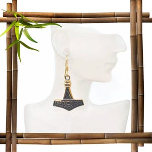 Mjolnir Earrings Gotland - Historical jewelry with norse meaning - Medieval Jewelry - Viking Thors Hammer Jewelry - 1 pair