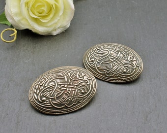 Viking brooch set for Norse apron - bronze brooches Ringerike style - Viking jewelry 11th century - 1 pair