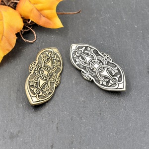 Birka brooch made of bronze or silver plated - Viking same-arm brooch - Viking jewelry - norse device brooch - 1 piece