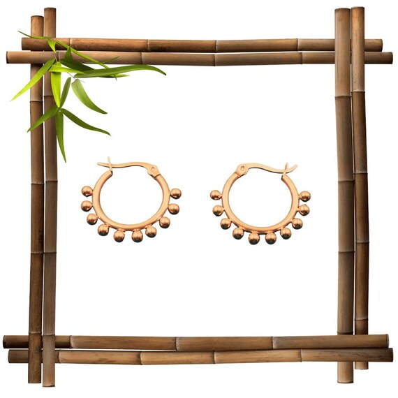 Luxuriöse rotgoldene Edelstahl Creolen mit PVD-Beschichtung - Minimalistisches Design - Robust und elegant - Outfit aufpeppen