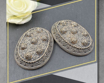 Haithabu turtle brooch set by BELANAS SCHATZKISTE - Viking oval bronze brooches for Apron Dress - Replica tortoise brooches Hedeby
