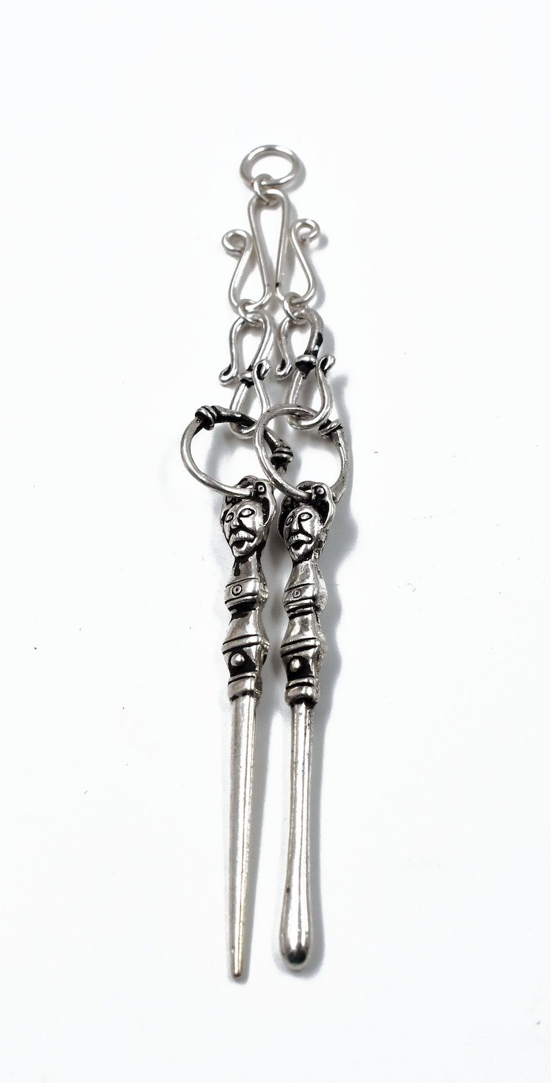 Norse brooch chain Gotland Hygiene Set Viking toilets set made of silver plated bronze