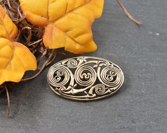 Celtic fibula, robe pin, medieval brooch, robe clasp, bronze brooch, Viking jewellery - 1 piece