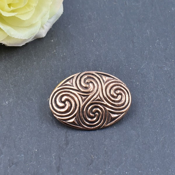 Celtic brooch with spiral pattern of bronze from BELANAS SCHATZKISTE - medieval brooch - Latene Period - Viking jewelry - 1 piece