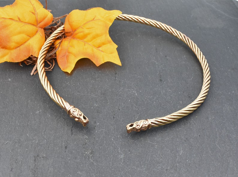 Bronze Necklace Dragon Torques 2 Sizes S and M Viking Torques Viking Jewelry Celtic Necklace