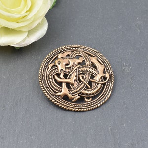 Viking disc brooch in Mammen style made of bronze - Medieval round brooch - vestment buckle for Norsemen from BELANAS SCHATZKISTE