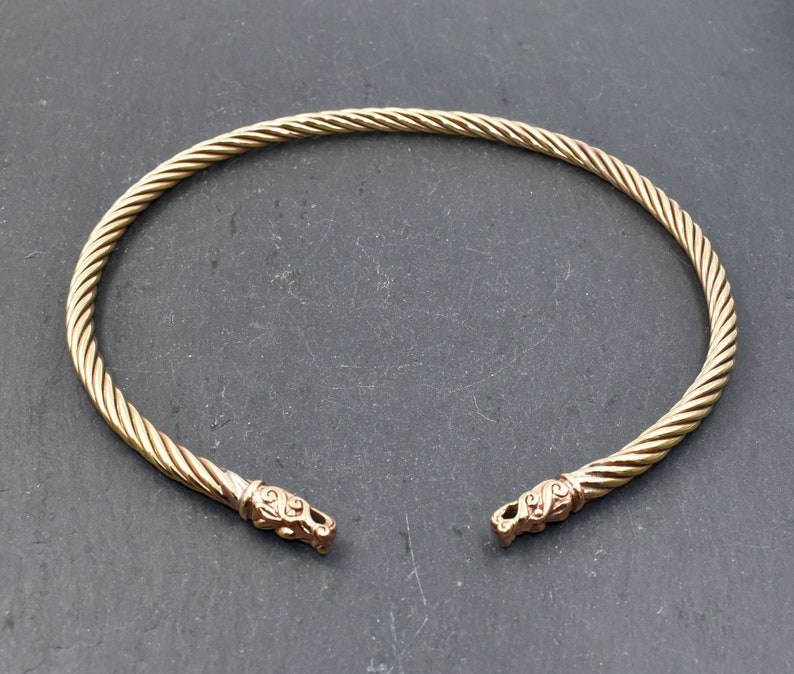 Bronze Necklace Dragon Torques 2 Sizes S and M Viking Torques Viking Jewelry Celtic Necklace