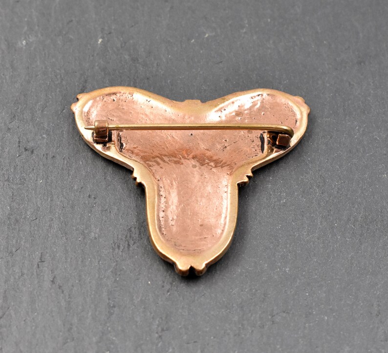 Viking Cloverleaf Brooch Viking Jewelry Medieval Brooch Bronze Brooch Triangle Brooch
