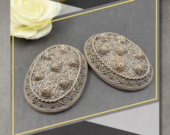 Hedeby Tortoise Brooch Set – Bronze Oval Brooches Based on Chamber Grave 5 – Viking Apron Brooch Pair c. 900 AD – Reenactment
