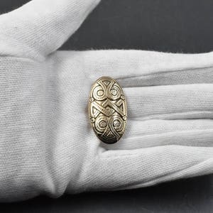 Kleine Wikinger Brosche im Jelling-Stil aus Bronze – Wikinger Fibel – Gewandfibel für Tunika Kleid – Reenactment Schmuck