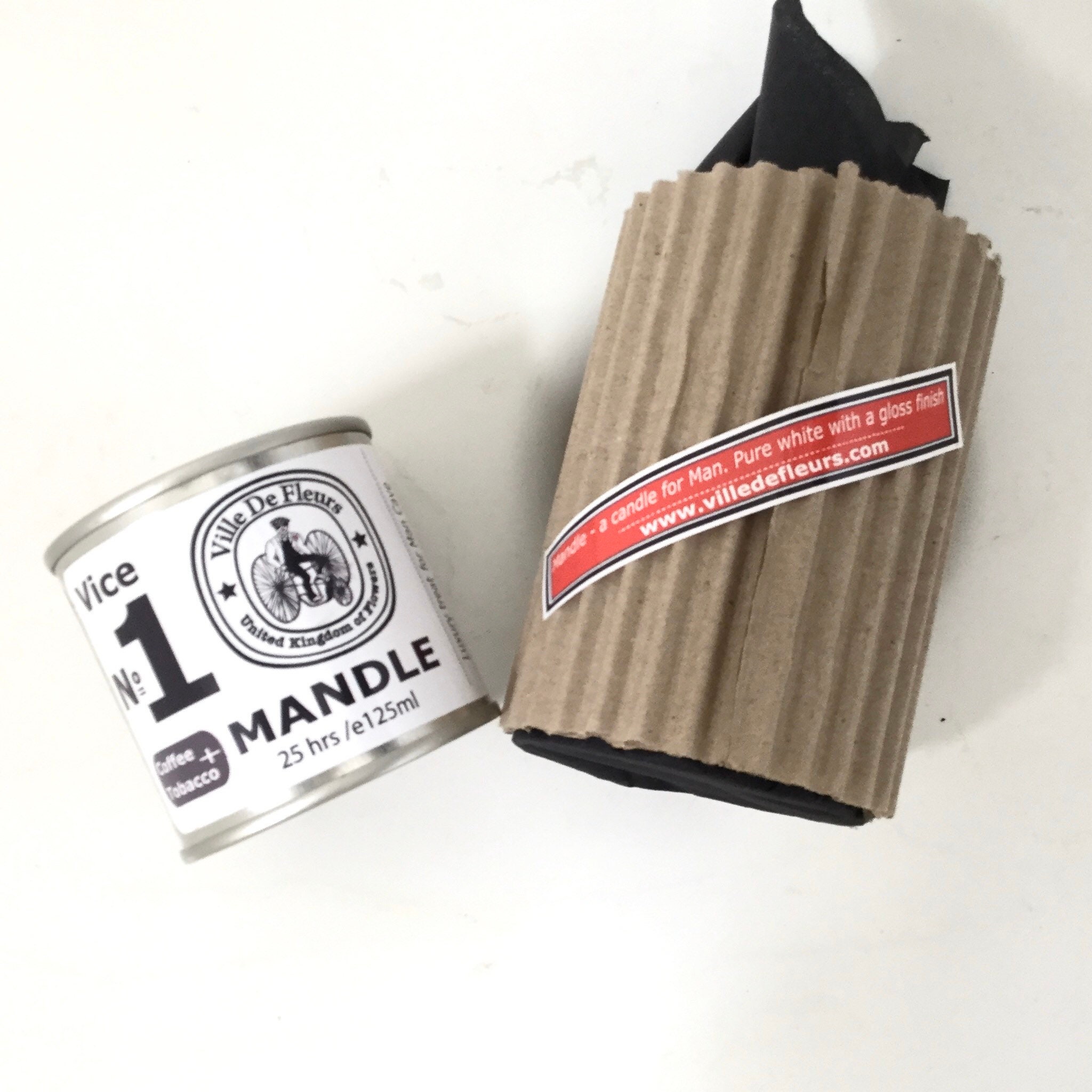 Mandle Bougie de Soja Homme Vice No1 - Café Noir et Tabac