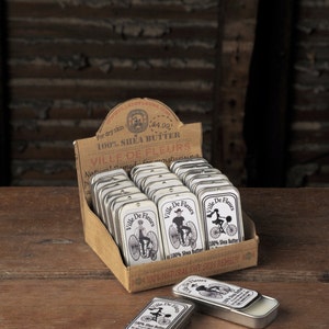 Organic Steamed Shea Butter in vintage tin - ALL in ONE- chapstick, lip balm, dry skin cream, foot cream, hand cream