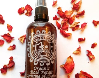 Organic Rose Petals Hydrating Spritzer - gift  for her|| Facial Toner ||  Body Mist || Birthday gift for her