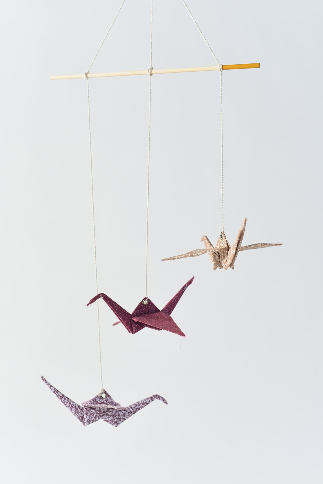 Nursery mobile Origami fabric crane mobile Nursery Etsy