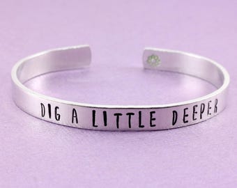 Dig a Little Deeper Aluminum Cuff • Tiana Inspired Cuff • Stamped Bracelet • Aluminum Cuff • Disney's Princess And The Frog Jewelry