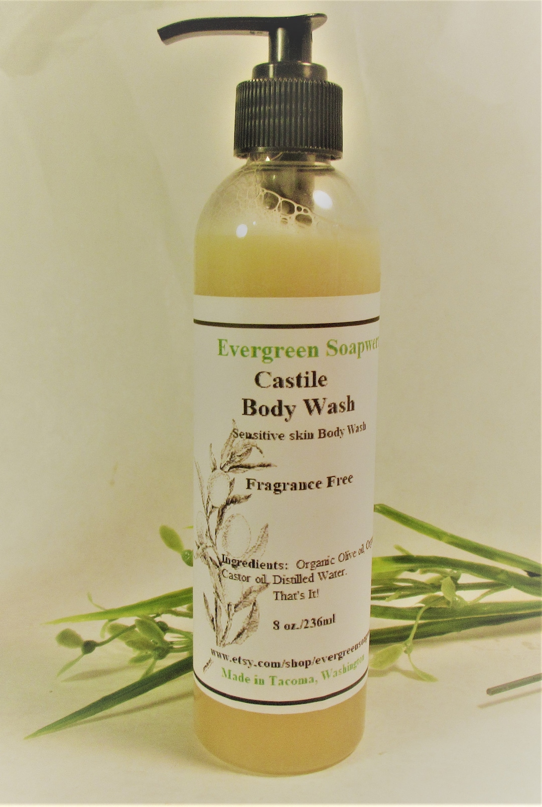 Castile Body Wash Organic Body Wash Liquid Body Wash Made Etsy