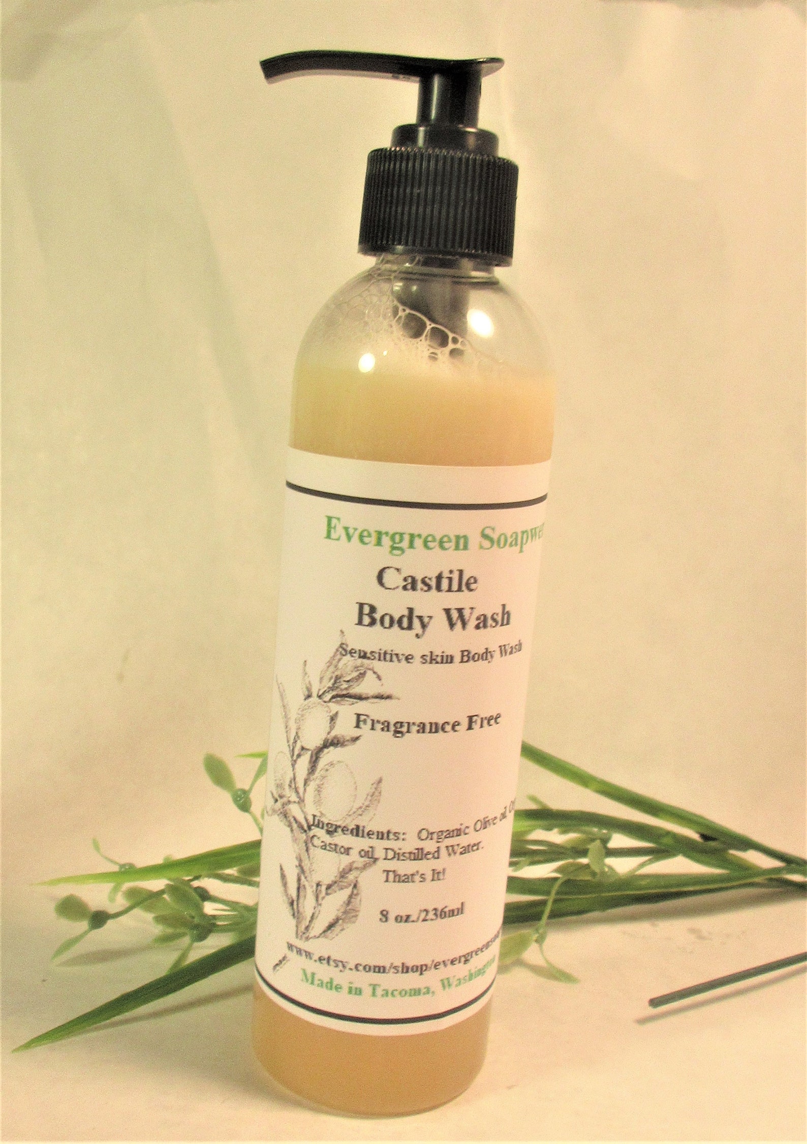 Castile Body Wash Organic Body Wash Liquid Body Wash Made Etsy
