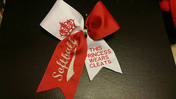 Monogrammed Softball Team Spirit Ponybow