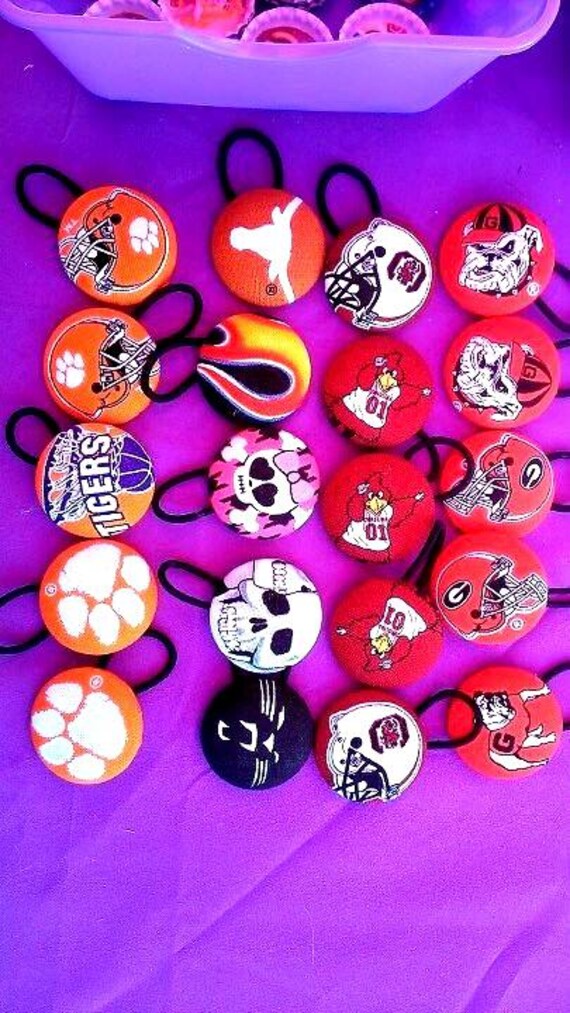 Cute covered button ponytail holder