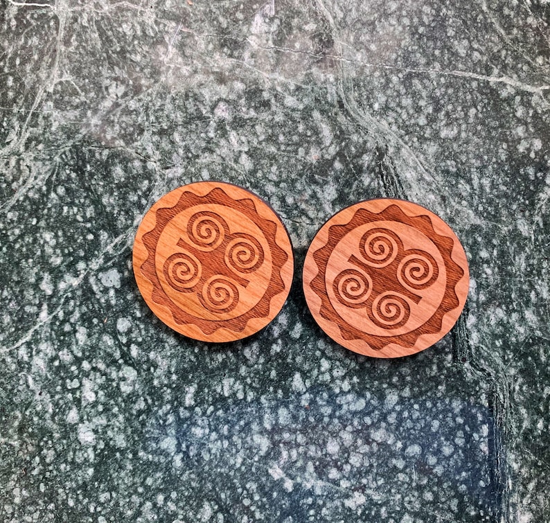 Adinkra Dwennimmen Studs // Afrocentric // Natural Wood // African and Caribbean Inspired Jewelry image 8