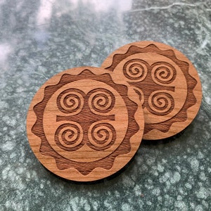 Adinkra Dwennimmen Studs // Afrocentric // Natural Wood // African and Caribbean Inspired Jewelry image 6