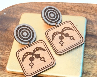The Janine // Afrocentric // Natural Wood Earrings // African and Caribbean Inspired Jewelry