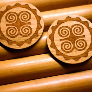 Adinkra Dwennimmen Studs // Afrocentric // Natural Wood // African and Caribbean Inspired Jewelry image 5