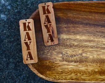 Kaya // Reggae Words // Afrocentric // Natural Wood // African and Caribbean Inspired Jewelry