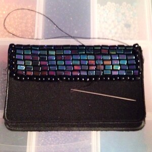 Metallic Birth Control Case Beaded Birth Control Case Metallic Pill Case Beaded Case Metallic Wallet Credit Card Sleeve Wallet image 5