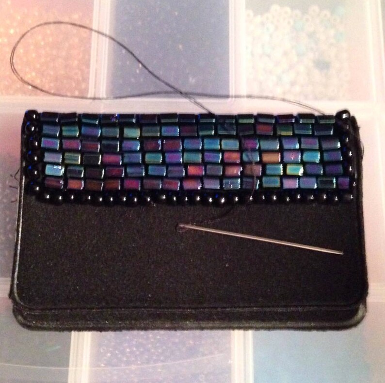 Metallic Birth Control Case Beaded Birth Control Case Metallic Pill Case Beaded Case Metallic Wallet Credit Card Sleeve Wallet image 5