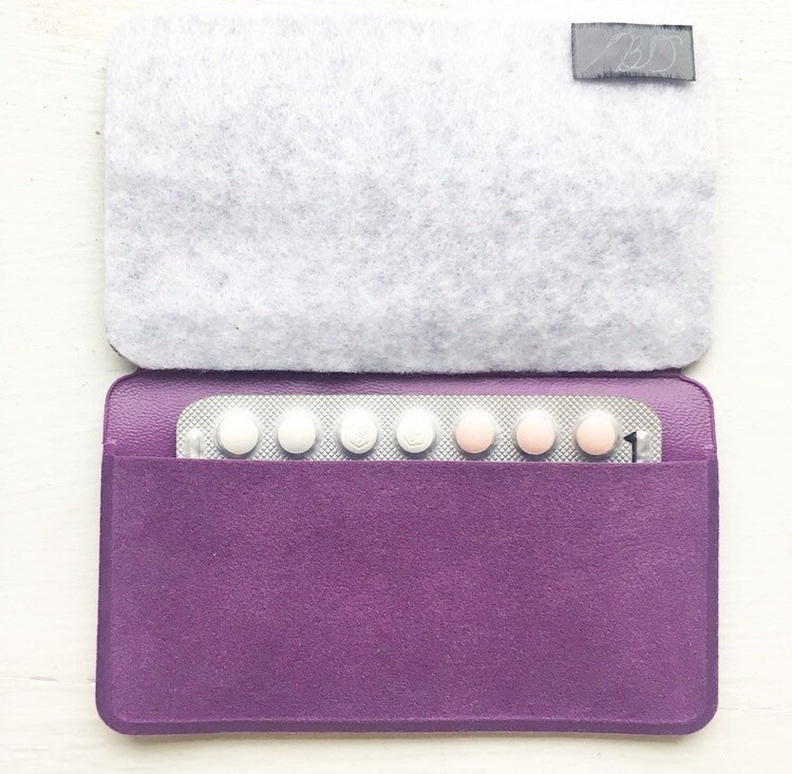 Purple Birth Control Case Beaded Birth Control Case Blue Etsy