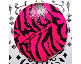 Zebra Birth Control Case | Neon Birth Control Case | Zebra Pill Case | Zebra Pill Holder | Zebra Case | Neon pill Case Painted Birth Control