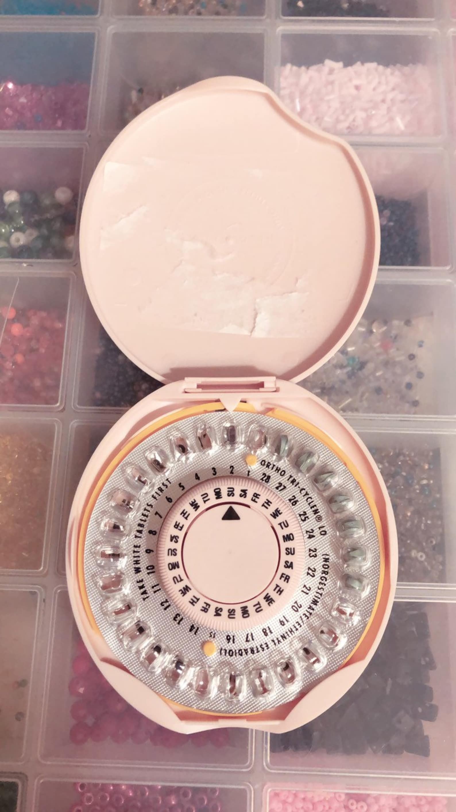 Black Birth Control Case Rhinestone Birth Control Case Etsy