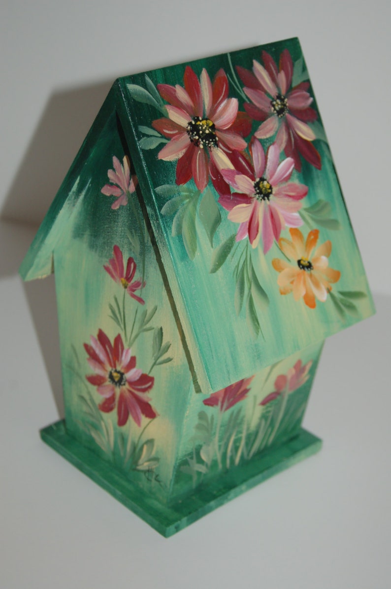 one of a kind gift Made to order Great Set of two Hand Painted clay flower pots Beautiful Daisy design