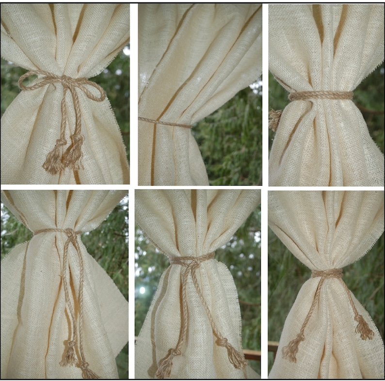 Jute Rope Tieback Rustic Simple Nautical Window Treatment. Etsy