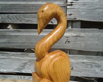 Hand carved Swan sculpture, Table centerpiece, Wildlife art, Large wood sculpture, Animal sculpture, Wood swan, Carved Wood bird, Artwork