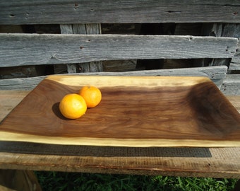 Carved wood bowl, Black walnut wood bowl, Wood bowl, Food safe wood bowl, Wedding gift, Rustic wood bowl, Wood fruit bowl, Bowl, Art Gifts