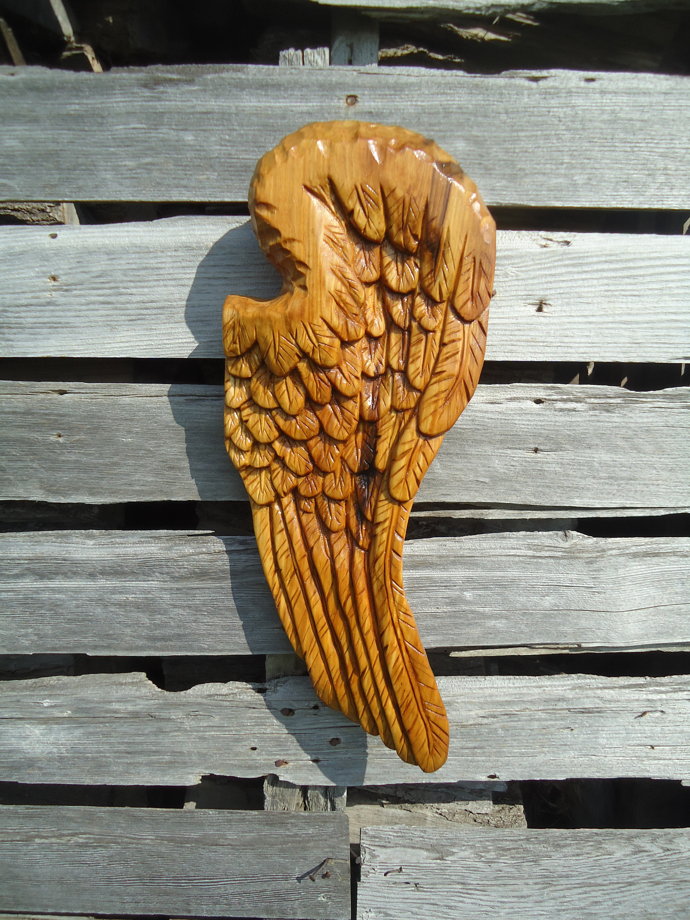 Angel wings Gift of remembrance Wood Angel wing Carved Etsy