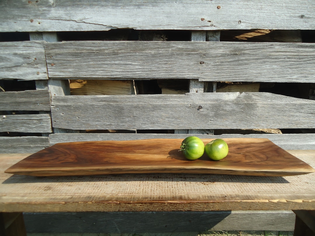 Long Wood Bowl, Kitchen Countertop Bowl, Kitchen Island Bowl, Black Walnut Bowl, Rectangle Wood
