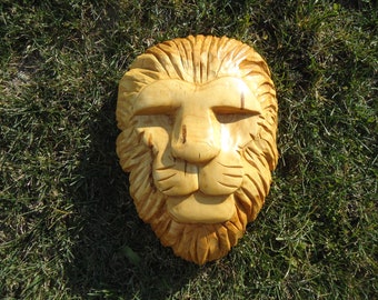 Wood Lion sculpture, Hand carved Lion, Wood carving, Lion sculpture, African decor, Lion decor, Lion gift, Lion head artwork, Wood sculpture