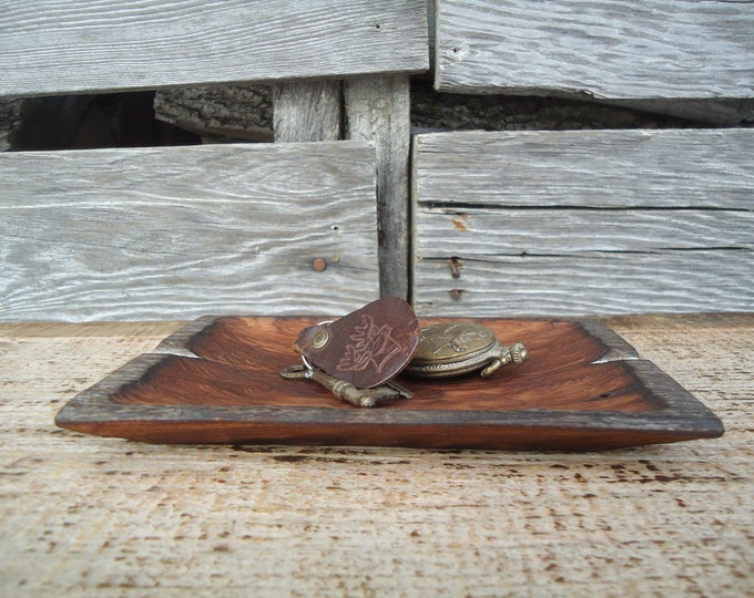 Redwood Key Tray, Salvaged Barn Board Tray, Wood Key Tray, Small Ring