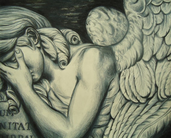 Original Angel Artwork Angel Of Grief Original Artwork Etsy