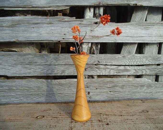 Tall Wood Vase Skinny Wood Vase Turned Wood Vase Elm Wood Etsy