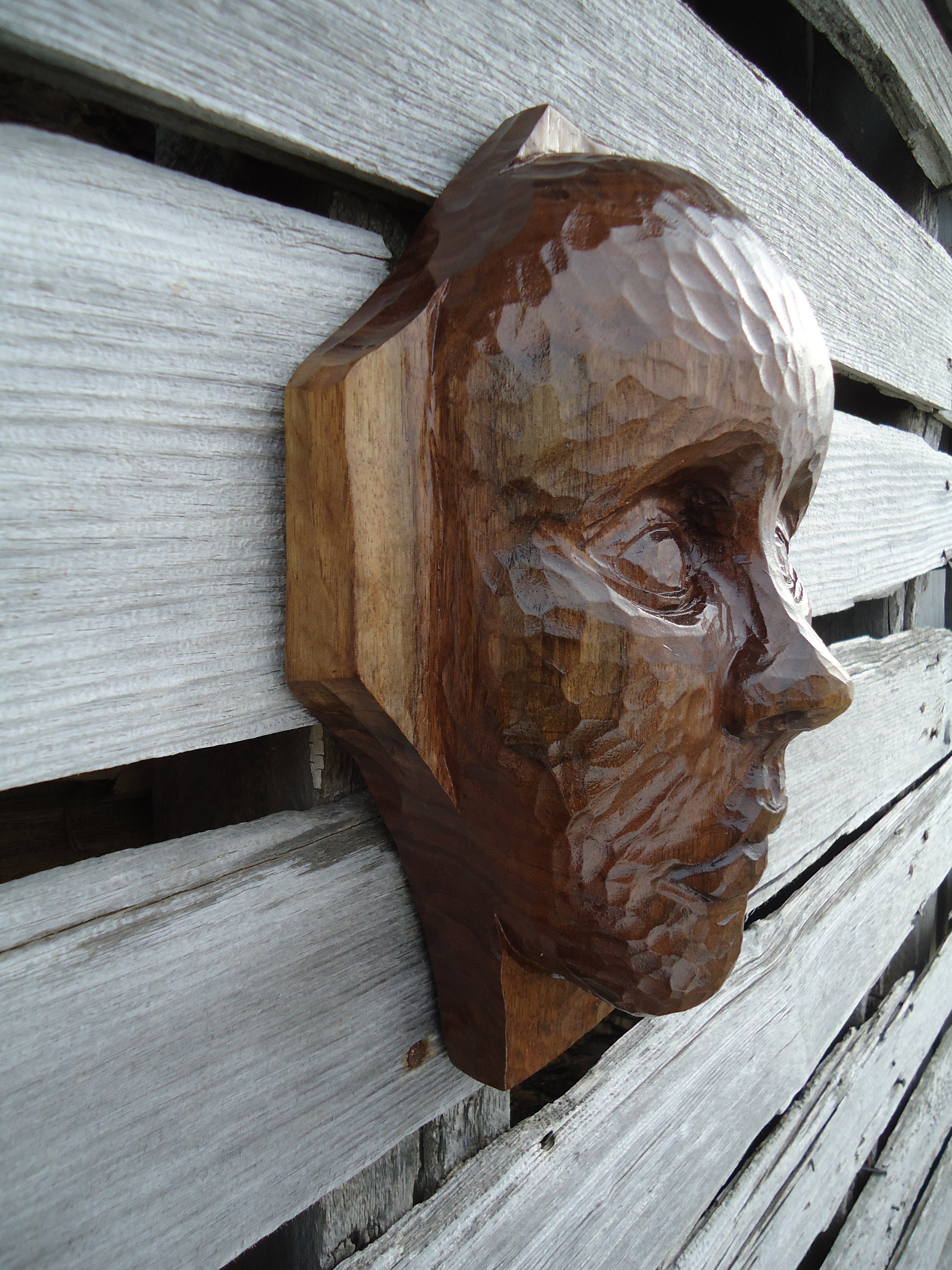 Hand carved wood sculpture Wood face sculpture Female face Etsy